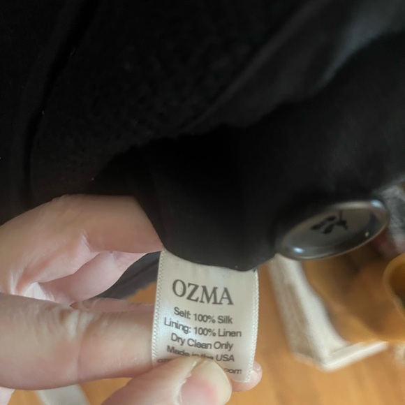 Ozma of California black silk Wolfe Coat L - Picture 7 of 10
